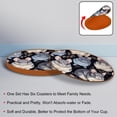 thumbnail image 4 of Animal Set of 6 Cool Round Microfiber Leather Coasters, 11x11 cm/4.3x4.3 in, Stylish Drink Mats for Home and Office Decor, 4 of 6