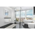 thumbnail image 5 of Amazon 24" White Wood Floating Vanity with Gray Top and Gold Trim, 5 of 10