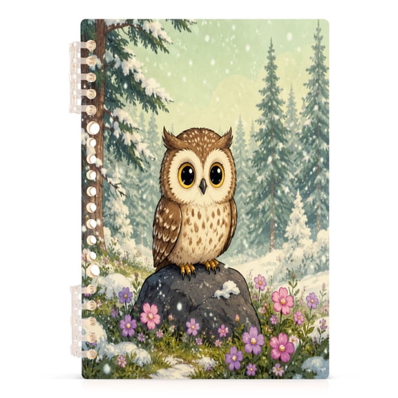 A5 Spiral Notebook 60 Sheets 80gsm Paper Ruled Journal Cute Winter Owl
