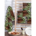 thumbnail image 2 of Farmhouse Green Garland Kitchen Dish Towels for Drying Dishes Set of 2, Spring Black Plaid Wood Grain Waffle Weave Microfiber Hand Tea Bathroom Towels Quick Dry & Absorbent Towel 15.7x23.6, 2 of 7