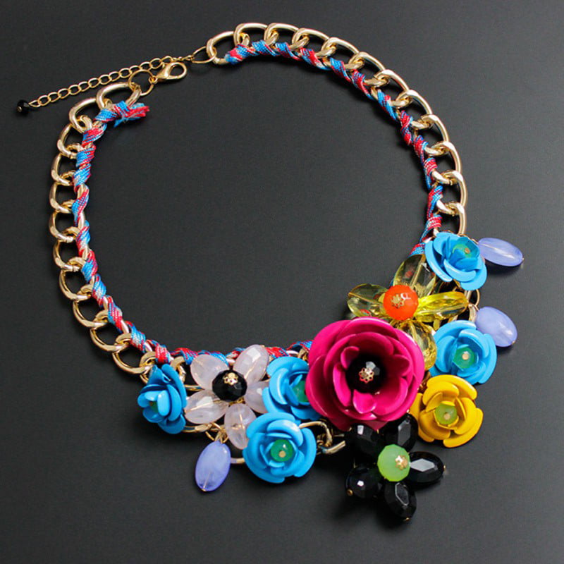 Large Woven Flower Bracelet multiple colors