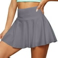 thumbnail image 2 of Xyxonk Gray Skirt for Women Flowy Tennis Skort with Pockets Athletic Skorts Dressy Casual Skorts Summer Pleated High Rise Skirts Gray 2XL, 2 of 5