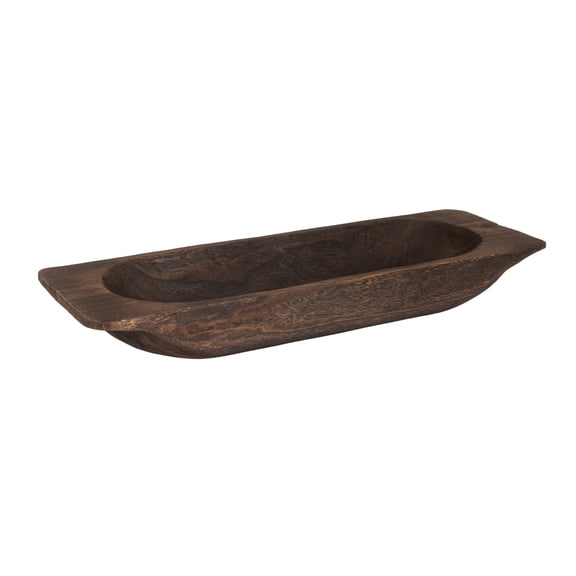Creative Co-Op Decorative Paulownia Wood Tray Bowl, Brown