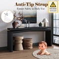 thumbnail image 5 of Atumcto 65" Long Console Table, Rustic Wood Entryway Table with Geometric Base, Narrow Sofa Table for Living Room Hallway, Farmhouse Accent Table, 5 of 11