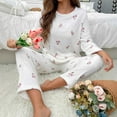 thumbnail image 3 of FAHXNVB Women's Flannel Pajamas Set Fuzzy Long Sleeve Pullover Tops and Long Pants Winter Warm Sofit Comfy Loungewear Sleepwear, 3 of 6