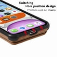 thumbnail image 5 of SaniMore for iPhone 15 Plus (6.7" 2023) Case, PU Leather Carbon Fibre Pattern, Flip Wallet Card Slots RFID Blocking Magnetic Car Mount Shockproof Anti-fall Protective Shell, Brown, 5 of 10