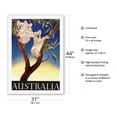 thumbnail image 2 of Australia - Koala Bears - Vintage Travel Poster by Eileen Mayo c.1956 - Fine Art Rolled Canvas Print 27in x 40in, 2 of 4