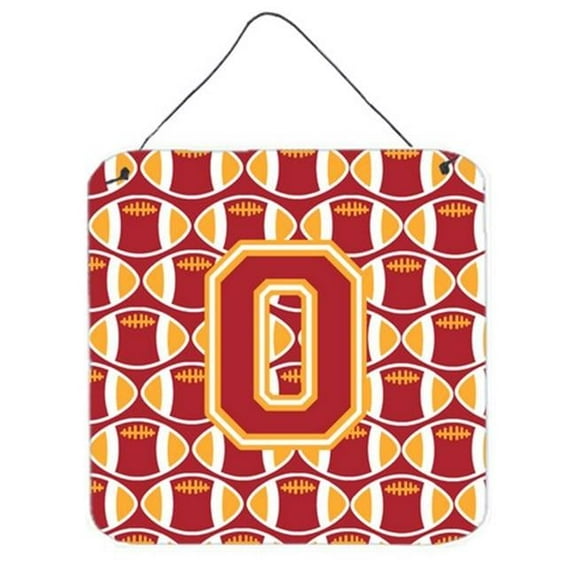 Letter O Football Cardinal & Gold Wall or Door Hanging Prints