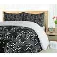 thumbnail image 5 of Ambesonne Botanical Duvet Cover Set, Monochrome Minimal Flower, 2-Calking, Dark Grey Black White, 5 of 7