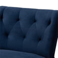 thumbnail image 5 of Baxton Studio Harmon Modern and Contemporary Transitional Navy Blue Velvet Fabric Upholstered and Walnut Brown Finished, 5 of 10