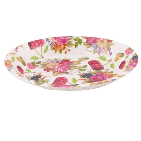 - Home Plastic Flower Pattern Fruit Vegetable Dispenser Plate Tray Multicolor