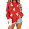 thumbnail image 2 of XSMGTUI Halloween Women's Sweatshirt Crew Neck Ghost Fall Pumpkin Long Sleeve Casual Witch Oversized Pullover Soft Comfortable Cute Vintage Graphic Top, 2 of 6