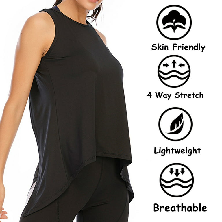 CRZ YOGA Womens Breezy Mesh Workout Tank Tops | Sleeveless Gym Shirts with  Open Tie Back | Breathable and Moisture Wicking