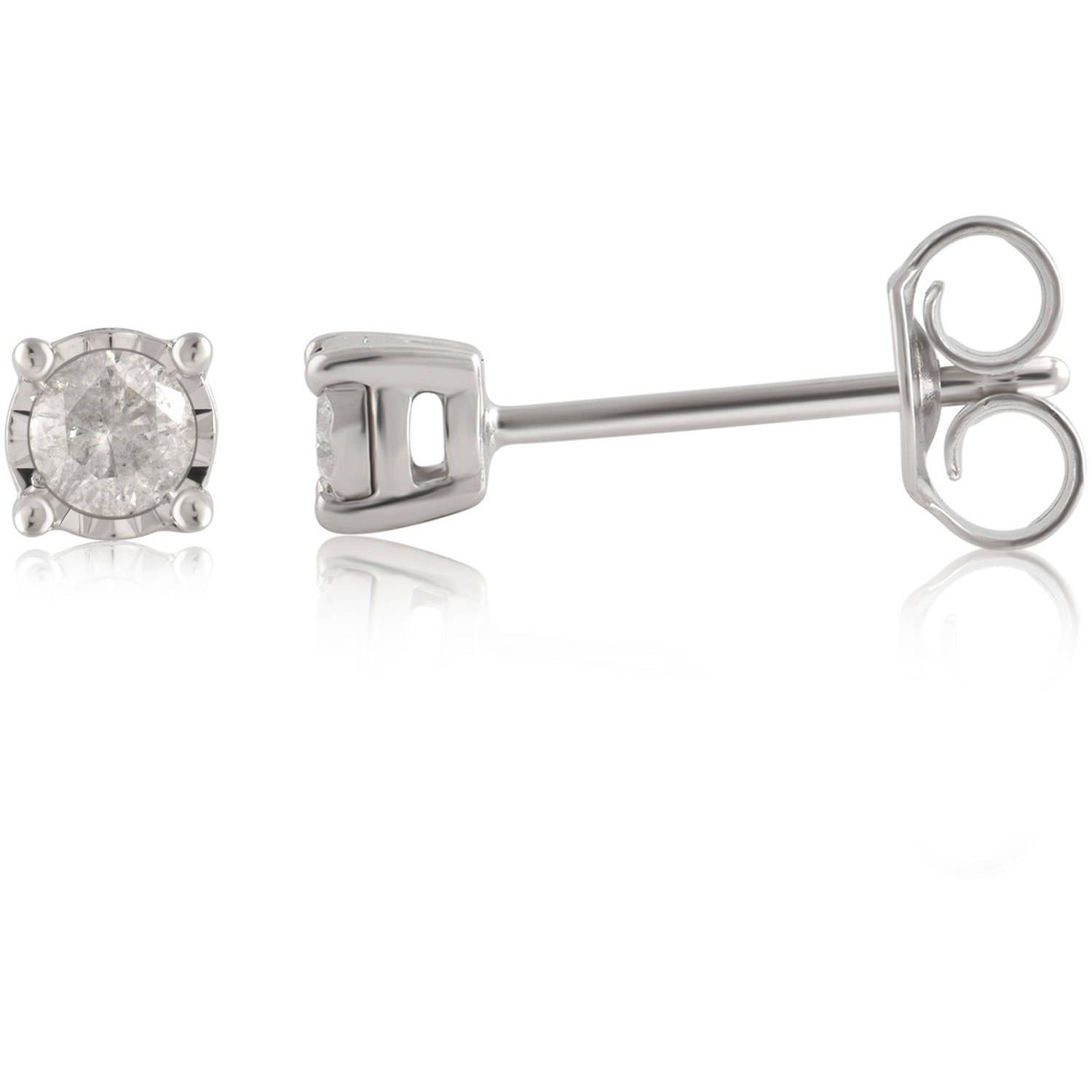 Arista 3/8 ct Diamond Women's Stud Earrings in Sterling Silver (I-J, I2-I3)