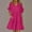 Hot Pink, variant on FDGIU 2025 Women's Boho Casual Tiered Swing Dress - Summer V-Neck Ruffle Sleeve Midi Dress with Pockets | Lightweight Breathable A-Line Sundress