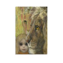 Margaret Keane Poster A Safe Haven Wall Art Picture Painting Poster Canvas Print Posters Artworks Bedroom Living Room Decor 24x36inch(60x90cm)