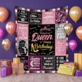 thumbnail image 2 of Queen Birthday Gifts for Women, Unique Happy Birthday Fleece Throw Blanket 60x80, Funny Women''s Birthday Decorations Gifts, Best Queen Birthday Gfit Ideas for Mom, Wife, Sister, Friends, Female, 2 of 6