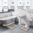 thumbnail image 6 of Bohemia Flower Bathroom Rugs Set Retro Boho Ethnic Farmhouse Floral Pattern Non Slip Absorbent Soft Bath Mats 3 Piece Set with Bathroom Rug, U-Shaped Floor Mat, Toilet Seat Cover Small Size, 6 of 9