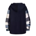thumbnail image 3 of YATELLE Manfinity Homme Men Plaid Print Drawstring Hooded Shacket Without Tee, 3 of 5