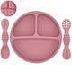 thumbnail image 3 of Plato de comedor de silicona con ventosa para bebé, juego de cuchara de arroz, platos bonitos de dibujos animados para niños, vajilla para bebé con cara sonriente, cuenco Retro para chico, 3 of 5
