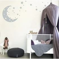 Moon and Stars Night Sky Vinyl Wall Art Decal Sticker Design for Nursery Room DIY Mural Decoration