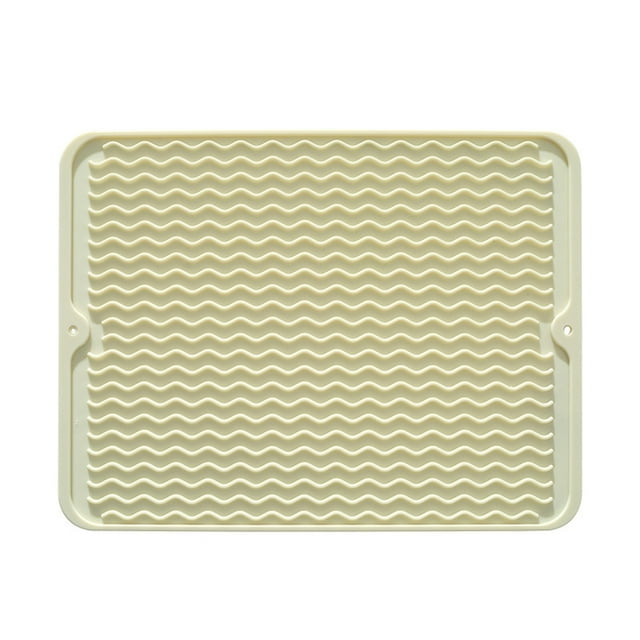 Kitchen Utensils Silicone Dish Drying Mat Non-Slip Silicone Mat Easy Clean Drying Mat Large Heat-Resistant Dish Drainer Mat for Kitchen Counter, Sink, Refrigerator Or Drawer Liner(16"X12")