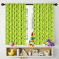 thumbnail image 5 of Blackout Kids Curtains,BrightGreen Cartoon Dinosaurs Leaves Pattern Childrens Insulated Curtains Set Of 2,Bedroom Essentials,Toddler Room Decor 42"x54", 5 of 5