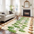 thumbnail image 3 of Green Leaf Washable Living Room Rugs 5'x8', Brown Oak Fruit Plants Cartoon Fruits Abstract Beige Low Pile Throw Large Area Rug Non-Slip Sturdy Edge Binding Carpet for Living Room Kitchen Office, 3 of 9