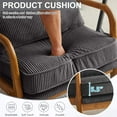 thumbnail image 5 of Ktaxon Set of 2 Accent Chair Corduroy Upholstered Armchair, Reading Club Chair with Pillow and Solid Wood Frame for Living Room Bedroom Furniture Dark Gray, 5 of 10