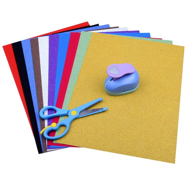 10pcs Glitter Foam Paper Craft Foam Sheets Colorful Crafting Sponge Holiday  Card Crafts for DIY Craft Classroom Parties