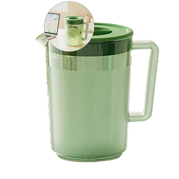 Yoloke Plastic Pitcher with Lid and Spout - Water Pitcher for Fridge, Large Iced Tea Pitcher for Coffee, Juice, and Homemade Beverages