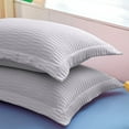 thumbnail image 4 of EGYMEN 1PC Cotton Pillowcase, 19"x29" Breathable Soft Pillow Cover, Cozy Microfiber Cushion Case, Elegant Washable Pillow Shams(Gray), 4 of 6