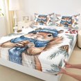 thumbnail image 5 of Erosebridal Squirrel Queen Sheets for Boys Girls, Winter Acorn Queen Sheet Sets, 4pcs 1 Flat Sheet 1 Fitted Sheet and 2 Pillowcases, 5 of 6