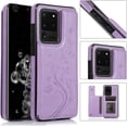thumbnail image 3 of Phone Case for Samsung Galaxy S20 Plus Glaxay S20+ 5G with Tempered Glass Screen Protector and Card Holder Wallet Cover Flip Leather Cell Gaxaly S20+5G S20plus 20S + S 20 20+ G5Cases Women Men Purple, 3 of 13