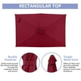 thumbnail image 6 of Patio Umbrella, 6.6 x 9.8ft Rectangular Outdoor Table Market Umbrella with Push Button Tilt/Crank, Water/Sand Self-Filled Umbrella Base Included, Dark Red, 6 of 8