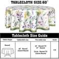 thumbnail image 5 of Spring Summer Tablecloth Round 60 Inch Floral Tablecloth Rustic Fabric Washable Flower Table Cloth for Kitchen Dinner Room Holiday Picnic Party Camping Patio Indoor Outdoor Decor, 5 of 6