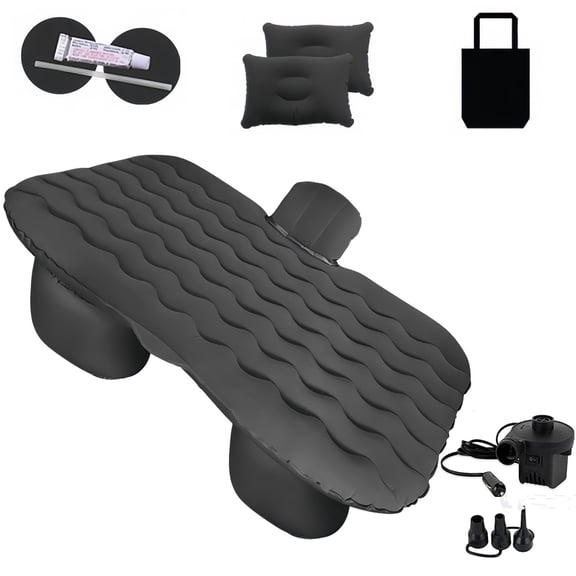 Generic  Car Rear Seat Inflatable Mattress Thickened Flocked Anti-Leak Travel Bed for SUV Truck MPV Road Trip Camping