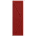 thumbnail image 5 of Ekena Millwork 15"W x 60"H True Fit PVC Two Equal Panel Farmhouse Fixed Mount Shutters w/ Z-Bar, Fire Red (Per Pair - Hardware Not Included), 5 of 9