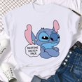 thumbnail image 1 of Disney Kawaii Lilo Stitch Funny Cartoon T Shirt Women Stitch Cute Manga T-shirt Y2k Graphic Tshirt Streetwear Top Tees FemaleL Gao Jinjia LED, 1 of 2