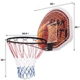 thumbnail image 3 of Demifill Wall Mounted Fan Backboard with Basketball Hoop and 2 Nets, Wall-Mounted Basketball Hoop with Shatter Resistant Backboard, All-Weather and Heavy-Duty Rim, Red, 3 of 8
