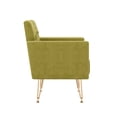 thumbnail image 6 of S-HOME Modern Velvet Armchair Single Sofa in Gold Legs and Tufted Design for Living Room or Bedroom, Green, 6 of 6