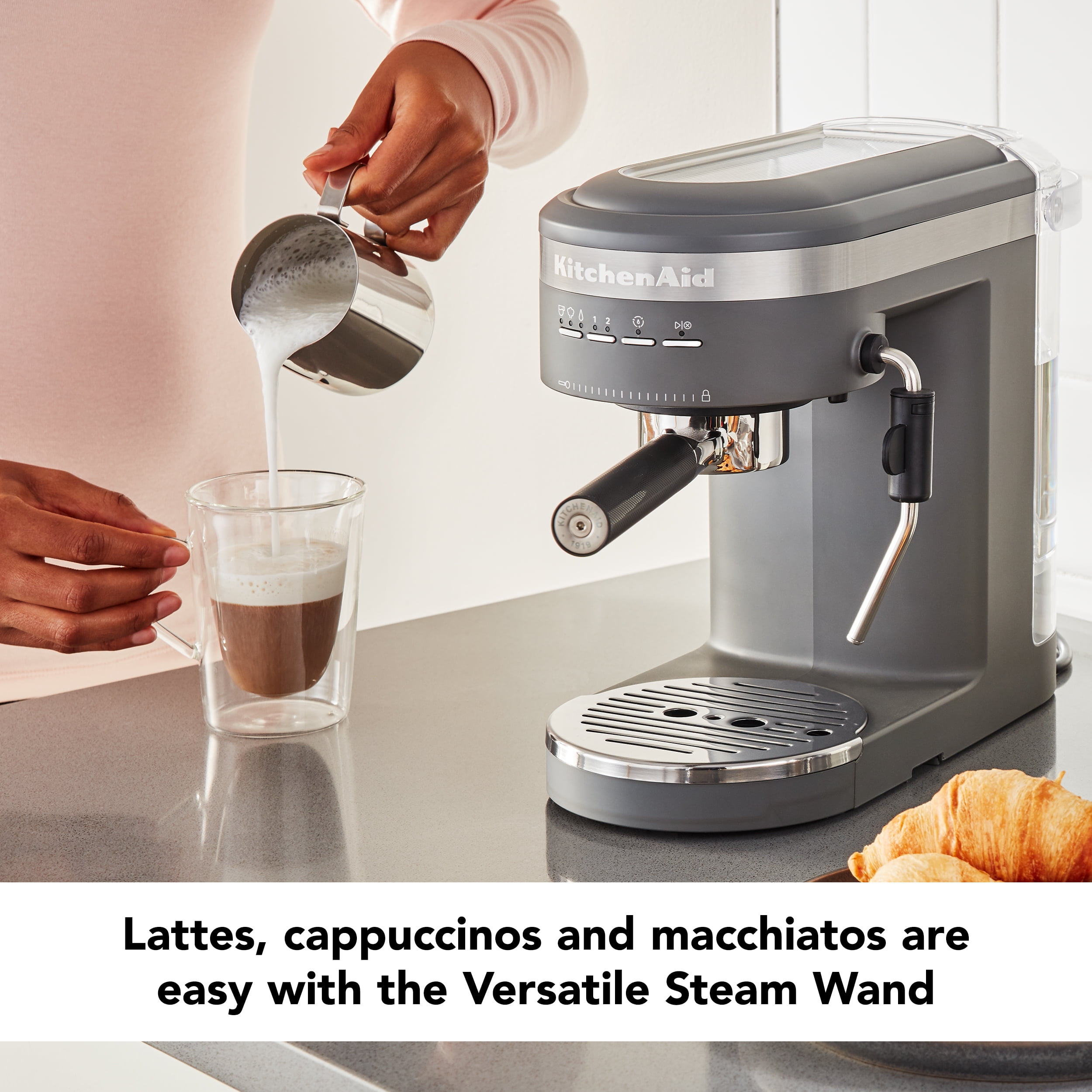 KitchenAid Semi-Automatic Espresso Machine, Charcoal Grey, KES6403