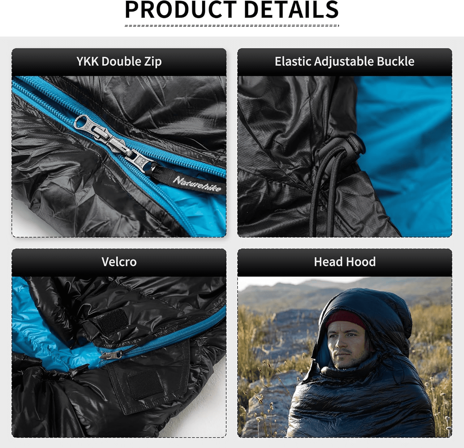 Naturehike Ultralight White Goose Down Sleeping Bag 750/550 Fill Power with Compression Sack