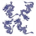 thumbnail image 3 of Ambesonne Blue Duvet Cover Set, Japanese Dragons Mythical, Calking, Blue, 3 of 3