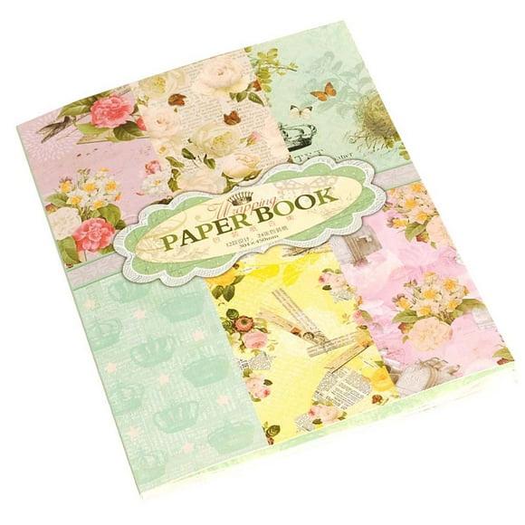 24 Sheets of Wrapping Paper Collection Fashion Paper Bouquet Book Packaging Gift Wrapping Paper Book