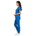 thumbnail image 3 of MediChic Women’s Premium Scrub Set – V-Neck Notch Scrub Top & 6-Pocket Jogger Scrub Pants, 4-Way Stretch, Medical Uniform Royal 2X-Large, 3 of 5