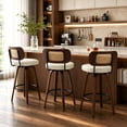 thumbnail image 2 of HUMEHA Set of 3 Rattan Swivel Barstool Beige 26" Cane Back, 2 of 11