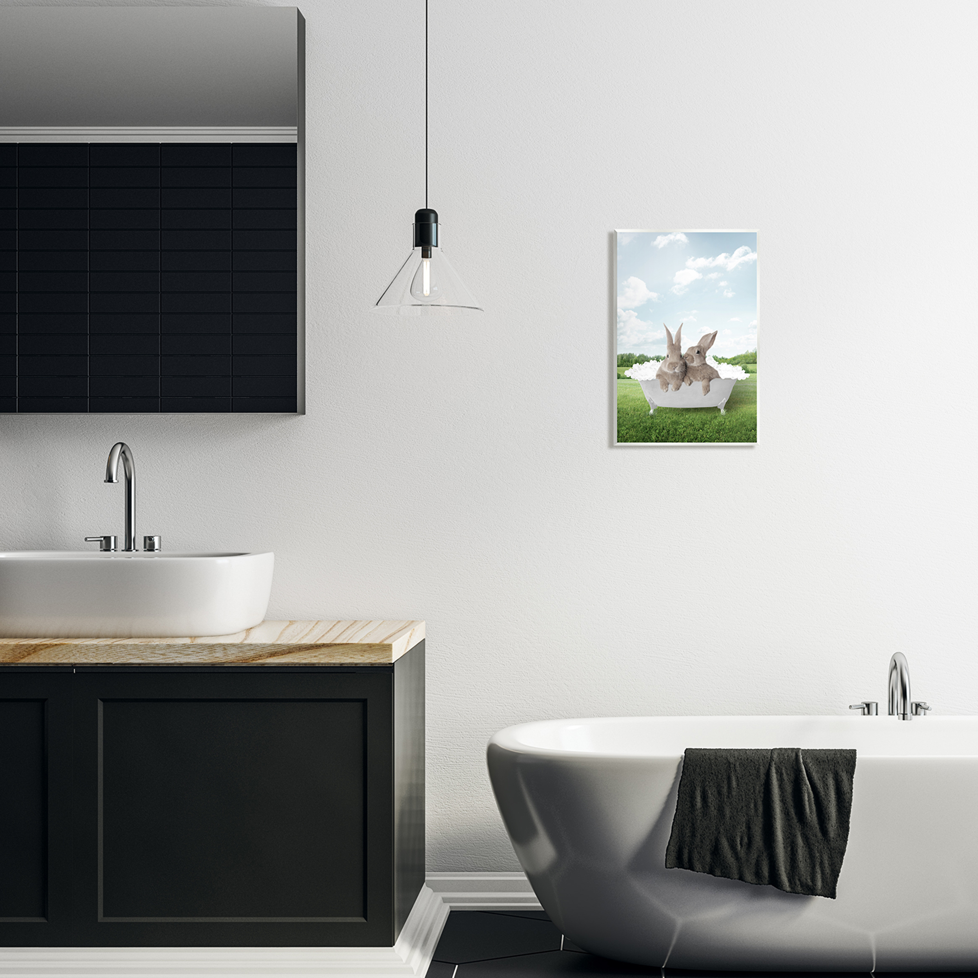 Stupell Industries Bubble Bath in Field Nature Painting Unframed Art Print Wall Art, 10 x 15