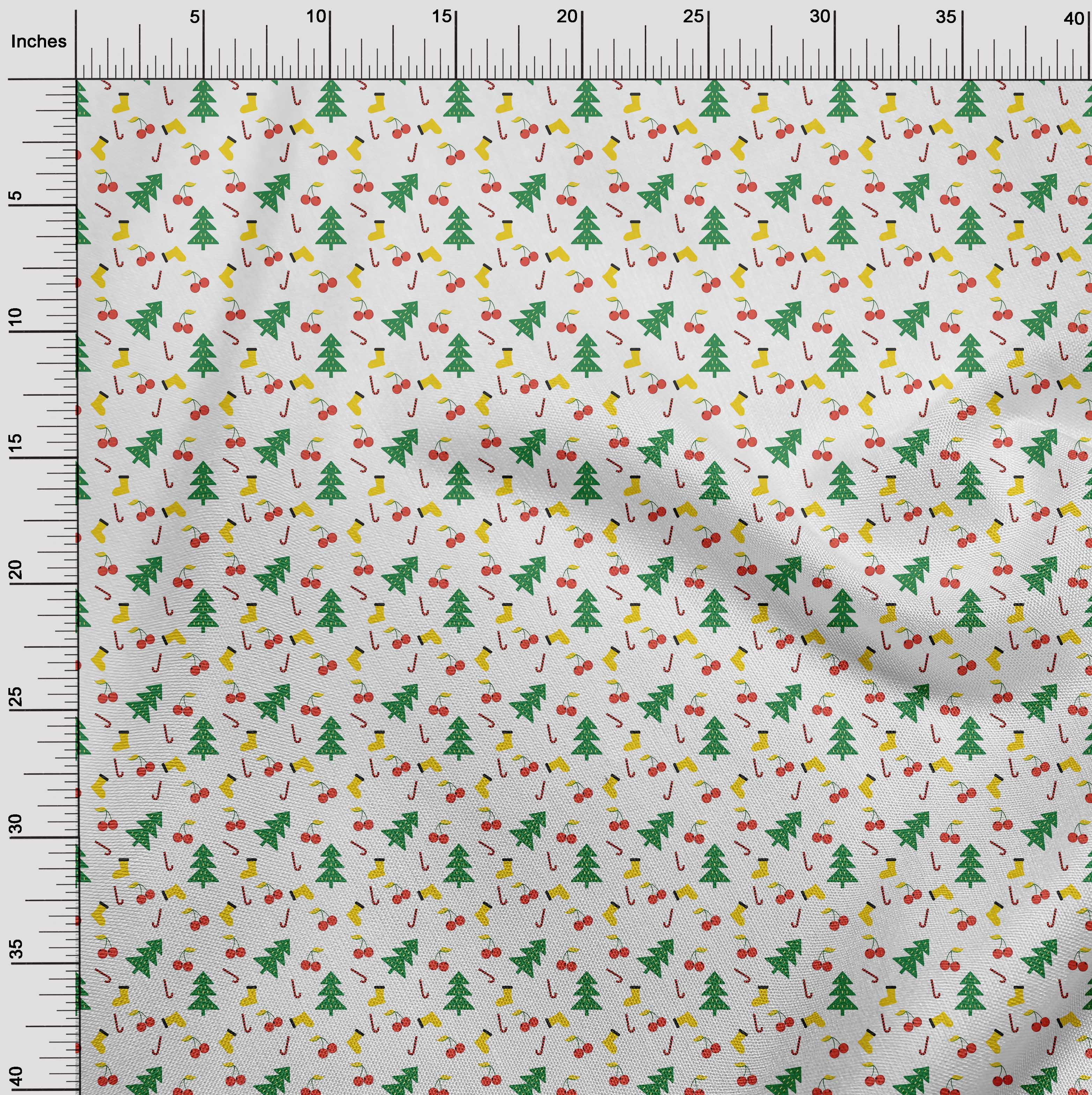 oneOone Velvet White Fabric Merry Christmas Fabric For Sewing Printed Craft Fabric By The Yard 58 Inch Wide