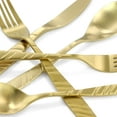 thumbnail image 5 of Megachef La Vague 20 Piece Flatware Utensil Set, Stainless Steel Silverware Metal Service for 4 in Matte Gold, 5 of 5